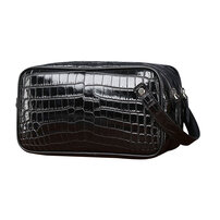 Whatna ワニ革セカンドバッグ メンズ バッグ クラッチ バッグ 小さい 2室仕切 クロコダイル革 結婚式 バッグ フォーマル ビジネス 冠婚葬祭 バッグ 男性用 紳士用 6352-2