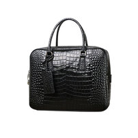 Whatna ワニ革 本革 ビジネス バッグメンズ 2way ショルダー 手提げ バッグ クロコダイル革 ブリーフケース 15.6インチPC対応 旅行 出張 通勤 通学 就活 面接 バッグ かばん 男性用 6290-5