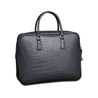 Whatna ワニ革 本革 ビジネス バッグメンズ 2way ショルダー 手提げ バッグ クロコダイル革 ブリーフケース 17インチPC対応 旅行 出張 通勤 通学 就活 面接 バッグ かばん 男性用 6526-5