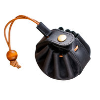 Whatna 天 然 牛革 手作り 小銭入れ コインケース メンズ レディース ミニサコッシュ カラビナポーチ 厚 手 レザー 本革 手のひらサイズミニ巾着袋 ミニジュエリーボック イヤホン収納ケース PL-114