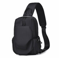 Whatna ワンショルダーバッグ メンズ レディース ボディバッグ 胸バッグ 肩掛けバッグ 手提げバック マザーズバッグ ダブルファスナー 左右付け替え可能