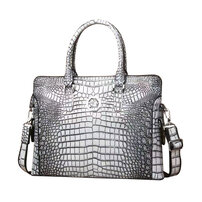 Whatnaワニ革 本革 ビジネス バッグメンズ 2way ショルダー 手提げ バッグ クロコダイル革 ブリーフケース 15.6インチPC対応 旅行 出張 通勤 通学 就活 面接 バッグ かばん 男性用 99507