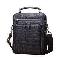 Whatna ワニ革 ワンショルダー メンズ バッグ 3way クラッチ ショルダー斜め掛け ボディバッグ 胸バッグ 肩掛けバッグ 手提げバッグ 手持げバッグ 小さい 2室仕切 クロコダイル革 鰐革 結婚式 バッグ ビジネス フォーマル 冠婚葬祭 バッグ