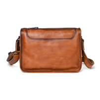 Whatna アンティーク風合い鞣し天 然 牛革ショルダーバッグ メンズ メッセンジャーバッグ 縦型 小さめ ビジネスバッグ B5 ipad 9.7収納可 横 型 本革通勤 通学 斜めがけバッグ 自転車 かばん男性用 ブラウン13573