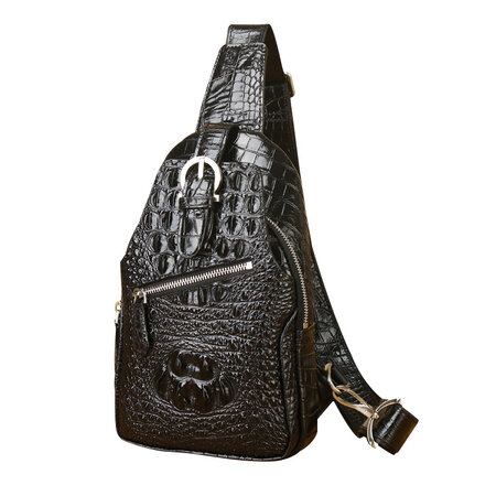 【職人手作り】最高級ワニ革クロコダイルショルダーバッグボディバッグウェストバッグ斜め掛け本物メンズビジネス 高級 総クロコダイル ワニ革本物保証 メンズバッグ ボディバッグ 紳士