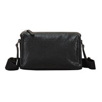 Whatna アンティーク風合い鞣し天 然 牛革ショルダーバッグ メンズ メッセンジャーバッグ 小さめ ビジネスバッグ ipad Mini収納可 横 型 本革通勤 通学 斜めがけバッグ 自転車 かばん男性用 黒6755