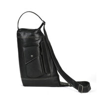 Whatna アンティーク風合い鞣し天 然 牛 革 斜めがけ ボディバッグ ワンショルダー メンズ ボディ斜め掛け 胸バッグ 肩掛けバック本革 厚手 レザー 左右付け替え可能 LW13642