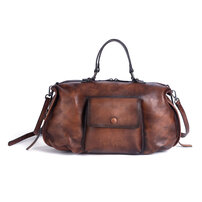 Whatna アンティーク風合い鞣し天 然 牛革 ビジネスバッグメンズ 2way ショルダー 手提げバッグ ブリーフケース2室仕切 14インチPC対応 旅行 出張 通勤 通学 就活 面接 バッグ かばん 男性用2061