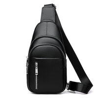 Whatna 牛革 ショルダーバッグ メンズ レディース 斜めがけ ワンショルダーバッグボディバッグ 胸バッグ ipad mini収納可 イヤホン穴付 厚手レザー 本 革 左右付け替え可能 ビジネス 通学 通勤バッグ 自転車 鞄 8114