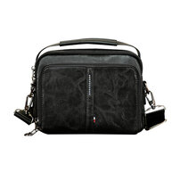 Whatna ショルダーバッグ メンズ 3way斜め掛け胸バッグ 手提げバッグ 手持げバッグ セカンドバッグ PUレザー ダブルファスナー カジュアル フォーマル ビジネス 通学 通勤 肩掛けバッグ 自転車かばん プレゼント男性5194