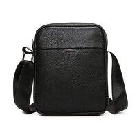 Whatna 牛革 ミニショルダーバッグ 縦型 メンズ ポシェット ショルダーミニポーチ 本革 軽量 小型 人気型 耐久性 小さめメッセンジャーバッグ斜め掛け ビジネス フォーマル 通学 通勤鞄自転車 かばん男性用 266