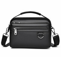 Whatna ミニワンショルダー メンズ バッグ 4way クラッチ ショルダー斜め掛け ボディバッグ 胸バッグ ウエストポーチ 肩掛けバッグ 手提げバッグ 手持げバッグ小さい 厚手 レザー 横型結婚式 バッグ ビジネス フォーマル 冠婚葬祭 バッグ A303