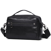 Whatna アンティーク風合い鞣し天 然 牛革 ワンショルダー メンズ ショルダー斜め掛け ボディバッグ 胸バッグ 肩掛けバッグ手提げバッグ グクラッチバック 手持げバッグ ipad 10.5収納可 結婚式 バッグ ビジネス フォーマル 冠婚葬祭 バッグ N3050