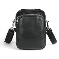 Whatna アンティーク風合い鞣し天 然牛 革ミニショルダーバッグ メンズ ポシェットポ3way斜め掛け ボディバッグ ベルト ポーチ ミニ 胸バッグ ウエストバッグ ショルダーベルト付属 斜め掛け 通学 通勤 ミニバッグ 紳士用 男性用 1435