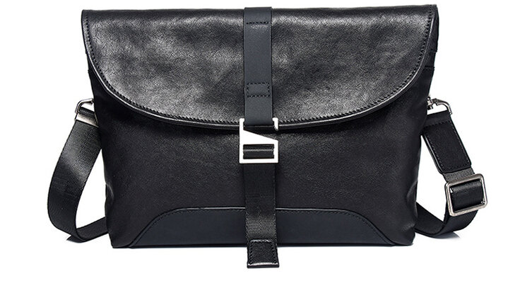 GAP メッセンジャーバッグ　フロント、ショルダー牛革 Gap Black Messenger Bag, Approx 12