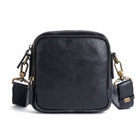 Whatna アンティーク風合い鞣し 天 然 牛 革ミニショルダーバッグ メンズ ミニウエストバッグ ウエストポーチバイク用 本革 男女兼用 ミニ斜め掛け ボディバッグ 胸バッグ ワンショルダー 軽量 ブラウン 黒13645