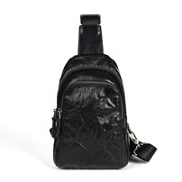 Whatna アンティーク風合い鞣し天 然牛 革 斜めがけ ボディバッグ ワンショルダー メンズ 本革 厚手 レザー1335