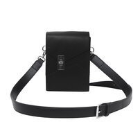 Whatna ミニショルダーバッグ ロック付き 盗難防止 PUレザー 2WAY バッグインバッグ メンズ・レディース 取り外し可能ストラップ