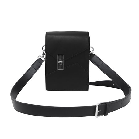 Whatna ミニショルダーバッグ ロック付き 盗難防止 PUレザー 2WAY 