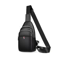 Whatna ワンショルダーメンズ レディース 肩掛けボディ斜め掛け 胸バッグ 大容量 牛革 本革 左右に付け替え可 自転車通勤 バイク 軽量 男女兼用