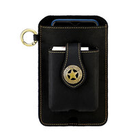 Whatna 天 然 牛革 ウエストポーチ メンズ 腰ポーチ ウエストバッグ 本 革 スマホポーチ 6.7インチスマホ収納可・キーホルダー付き コンパクトポーチ 小物入れ スポーツ ビジネス 旅行 男性 用 6103