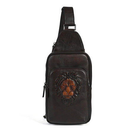 アンティーク風合い鞣し天 然牛 革 斜めがけ ボディバッグ ワンショルダー メンズ 左右付け替え可能 本革 厚手 レザー13318 | [Ｗｈａｔｎａ] アンティーク風合い鞣し天 然牛 革 斜めがけ