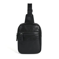 Whatna アンティーク風合い鞣し天 然牛 革 斜めがけ ボディバッグ ワンショルダー メンズ 本革 厚手 レザー 12057