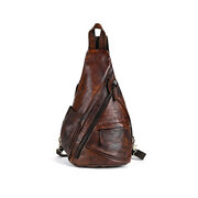 Whatna アンティーク風合い鞣し天 然 牛 革 ワンショルダー メンズ 3way ボディ斜めがけバッグ リュック 肩掛け 手提げ 胸バッグ本 革厚手レザー A4サイズ ipad 10.5対応 通勤 通学 旅行 アウトドア おしゃれ 多機能 大容量