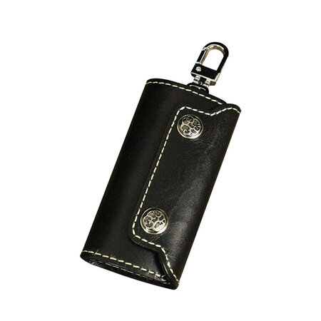 Whatna アンティーク風合い鞣し天 然 牛 革 キーケース 本革 メンズ