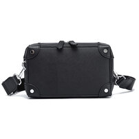 Whatna ショルダーバッグメンズ ボディバッグ ダブルファスナー 着脱式ショルダーストラップ カードポケット×4 iPad mini収納可 厚手PUレザー通勤 通学 ビジネス 冠婚葬祭