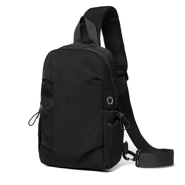 Whatna ワンショルダーメンズ レディース ボディ斜め掛けバッグ 肩掛け 手提げバック ダブルファスナー 左右付け替え可能 軽くて持 防水性が高い元の画像