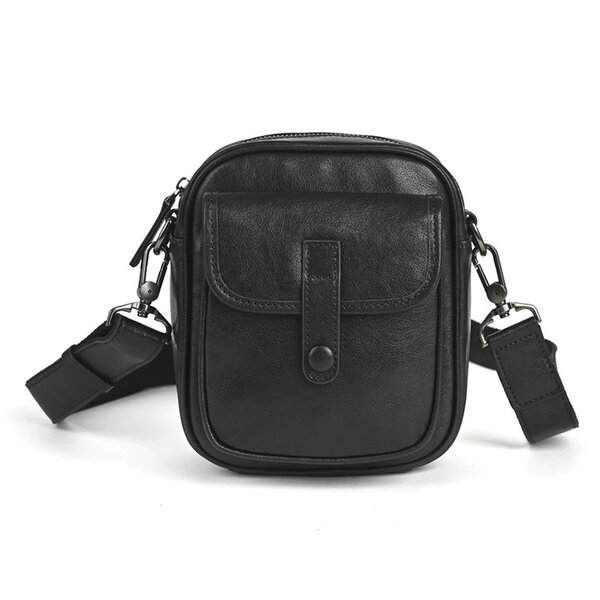 Whatna アンティーク風合い鞣し天 然 牛 革 斜めがけボディバッグ メンズ ワンショルダー胸バッグ 厚手レザー肩掛け 通勤 通学 自転車 かばん男性用 13813元の画像