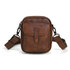 Whatna アンティーク風合い鞣し天 然 牛 革 斜めがけボディバッグ メンズ ワンショルダー胸バッグ 厚手レザー肩掛け 通勤 通学 自転車 かばん男性用 13813 ブラウンC