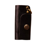 Whatna アンティーク風合い鞣し天 然 牛 革 キーケース 本革 メンズ レディース スマートキーケース カラビナ付き 車キーケース 厚手レザー コンパクト 4色展開 SG172