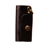 Whatna アンティーク風合い鞣し天 然 牛 革 キーケース 本革 メンズ レディース スマートキーケース カラビナ付き 車キーケース 厚手レザー コンパクト 4色展開 SG172