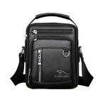 Whatna ショルダーバッグ メンズ 3way 手提げ 斜め掛け ボディバッグ PUレザー 小さめ iPad mini収納可 6ポケット＋4カード入れ付き 軽量 通勤 通学 旅行 A809