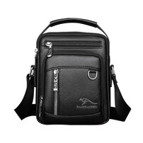 Whatna ショルダーバッグ メンズ 3way 手提げ 斜め掛け ボディバッグ PUレザー 小さめ iPad mini収納可 6ポケット＋4カード入れ付き 軽量 通勤 通学 旅行 A809