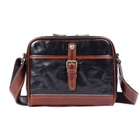 Whatnaアンティーク風合い鞣し天 然牛 革 ショルダーバッグ メンズ 本革 ボディバッグ ワンショルダー 斜め掛け ヴィンテージレザー iPad 9.7インチ収納可 ダブルファスナー 横型 通勤 通学 ビジネス 軽量 旅行 カジュアル おしゃれ 鞄 プレゼントギフト