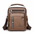 Whatna ショルダーバッグ メンズ 3way 手提げ 斜め掛け ボディバッグ PUレザー 小さめ iPad mini収納可 6ポケット＋4カード入れ付き 軽量 通勤 通学 旅行 A809 ブラウン