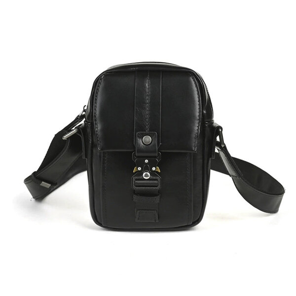 Whatnaアンティーク風合い鞣し天 然 牛革 ミニショルダーバッグ メンズ 斜め掛けボディ胸バッグ 肩掛け 通勤 通学 ワンショルダー 小さめメッセンジャー バッグ自転車 かばん男性用 WX8651元の画像