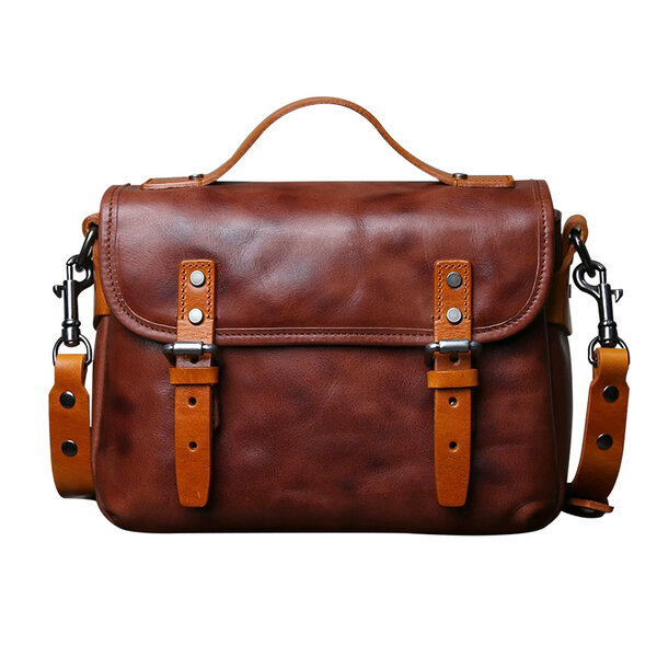 Whatna アンティーク風合い鞣し天 然 牛革 ワンショルダー メンズ 斜めがけボディバッグ クラッチ 肩掛け 手提げ トートバッグ 3室仕切 ipad 9.7収納可 結婚式 ビジネス フォーマル 冠婚葬祭 2067元の画像