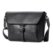 Whatna アンティーク風合い鞣し天 然 牛革 ショルダーバッグ メンズ 斜め掛けボディ胸バッグ13.3センチIpadAir収納可 肩掛け 通勤 通学 ビジネスバッグ 小さめメッセンジャーバッグ自転車 かばん男性用 ブラック7048