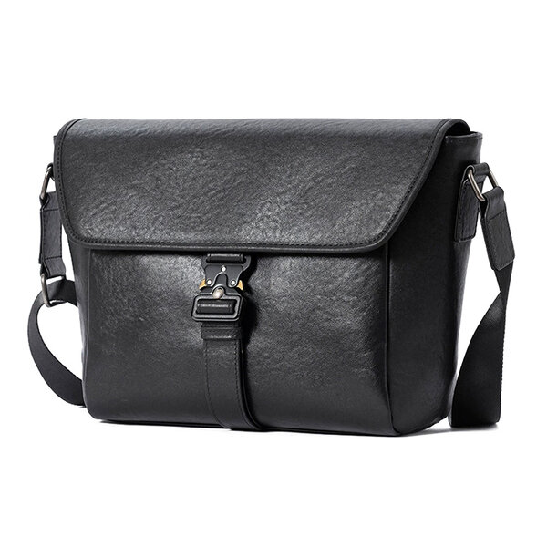 Whatna アンティーク風合い鞣し天 然 牛革 ショルダーバッグ メンズ 斜め掛けボディ胸バッグ13.3センチIpadAir収納可 肩掛け 通勤 通学 ビジネスバッグ 小さめメッセンジャーバッグ自転車 かばん男性用 ブラック7048元の画像