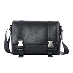 Whatna アンティーク風合い鞣し天 然 牛革 ショルダーバッグ メンズ 斜め掛けボディ胸バッグipad 10.5収納可 肩掛け 通勤 通学 ビジネスバッグ 小さめメッセンジャーバッグ自転車 かばん男性用 ブラック7058