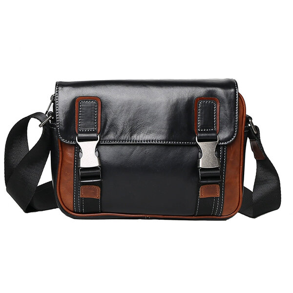 Whatna アンティーク風合い鞣し天 然 牛革 ショルダーバッグ メンズ 斜め掛けボディ胸バッグIpad 9.7収納可 肩掛け 通勤 通学 ビジネスバッグ 小さめメッセンジャーバッグ自転車 かばん男性用 2004元の画像