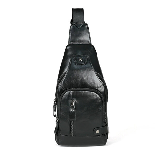 Whatnaアンティーク風合い鞣し天 然牛 革 斜めがけ ボディバッグ ワンショルダー メンズ 本革 厚手 レザーWX8688元の画像