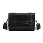 Whatna ボディバッグ メンズ ミニ 横型 2way ショルダーバッグ 胸掛け ハードタイプ マグネットフラップ PUレザー コンパクト 軽量 19×12cm 小型 斜め掛け 肩掛け 通勤 通学 旅行 カジュアル おしゃれ 鞄