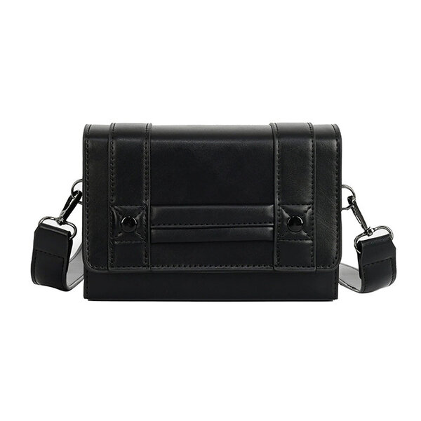 Whatna ボディバッグ メンズ ミニ 横型 2way ショルダーバッグ 胸掛け ハードタイプ マグネットフラップ PUレザー コンパクト 軽量 19×12cm 小型 斜め掛け 肩掛け 通勤 通学 旅行 カジュアル おしゃれ 鞄元の画像