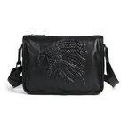 Whatna アンティーク風合い鞣し天 然 牛革 ショルダーバッグ メンズ 斜め掛けボディ胸バッグ A4サイズ収納可 肩掛け ビジネス 通勤 通学 大さめ メッセンジャーバッグ自転車 かばん男性用13817