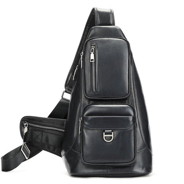 Whatna アンティーク風合い鞣し天 然牛 革 斜めがけ ボディバッグ ワンショルダーメンズ 本革 厚手 レザー 9176元の画像